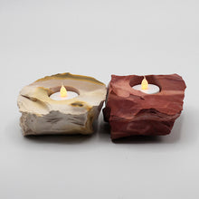 Load image into Gallery viewer, Tealight Candleholder - Unfinished Stone Slab