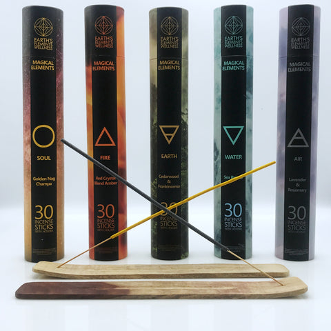 Magical Elements Incense Sticks with Holder - Air, Water, Soul, Fire & Earth