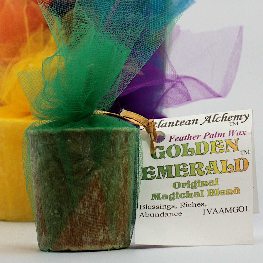 Golden Emerald Candle